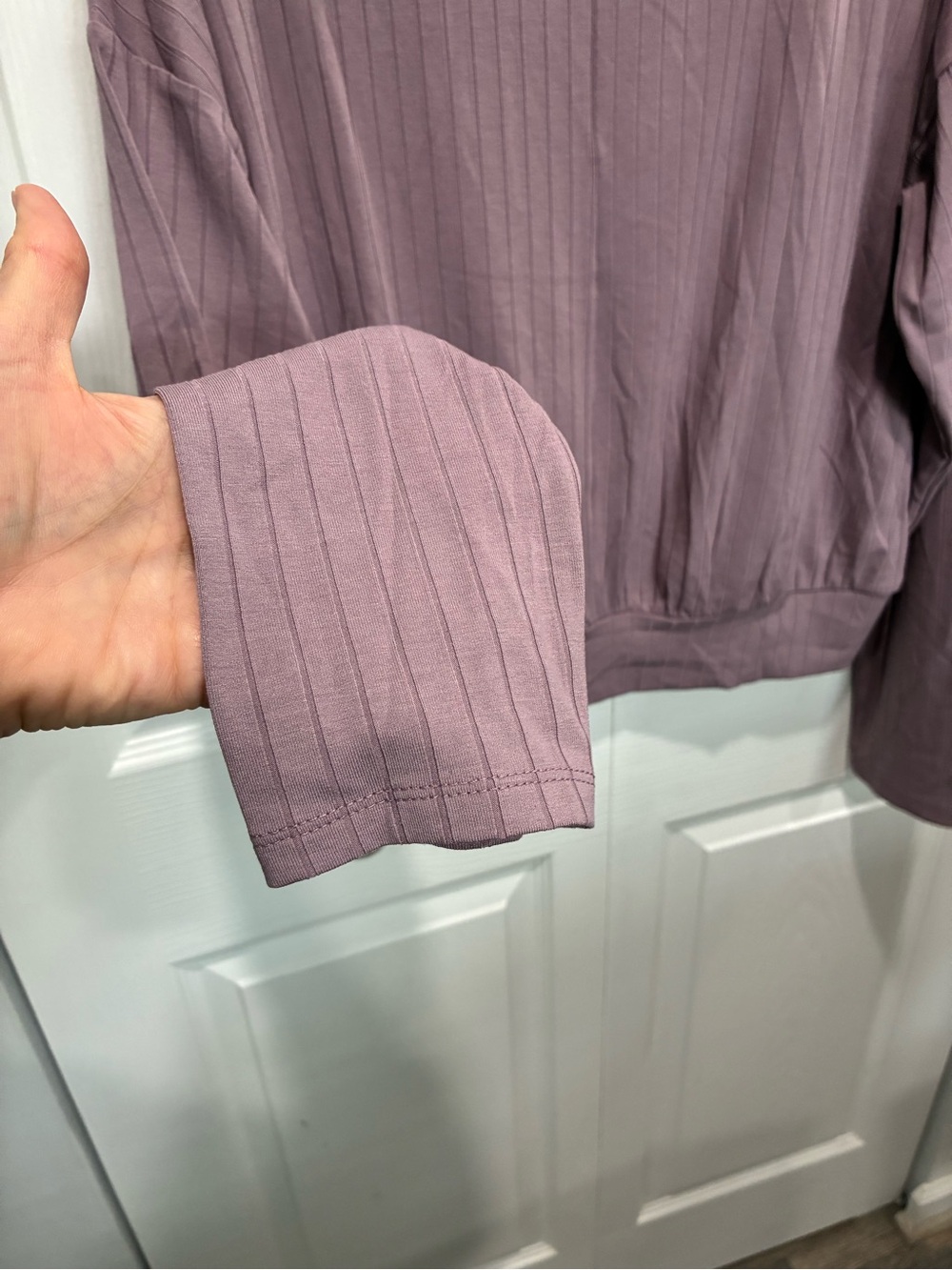 Mystree Ribbed Two-Piece Lounge Set in Dusty Lavender - Picture 5 of 8